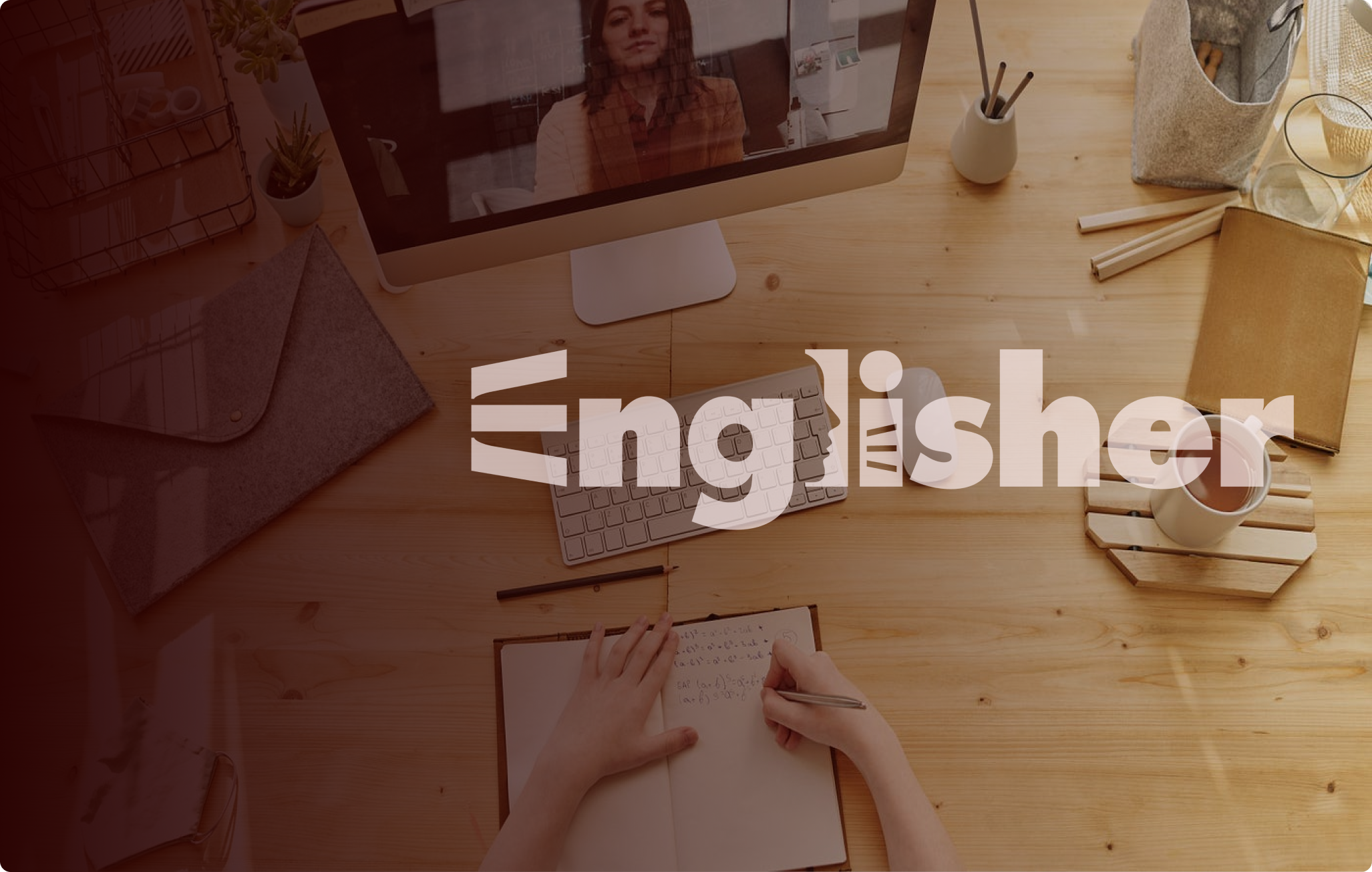 English learning environment with modern workspace